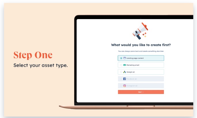 HubSpot AI - Asistente de campañas - paso 1